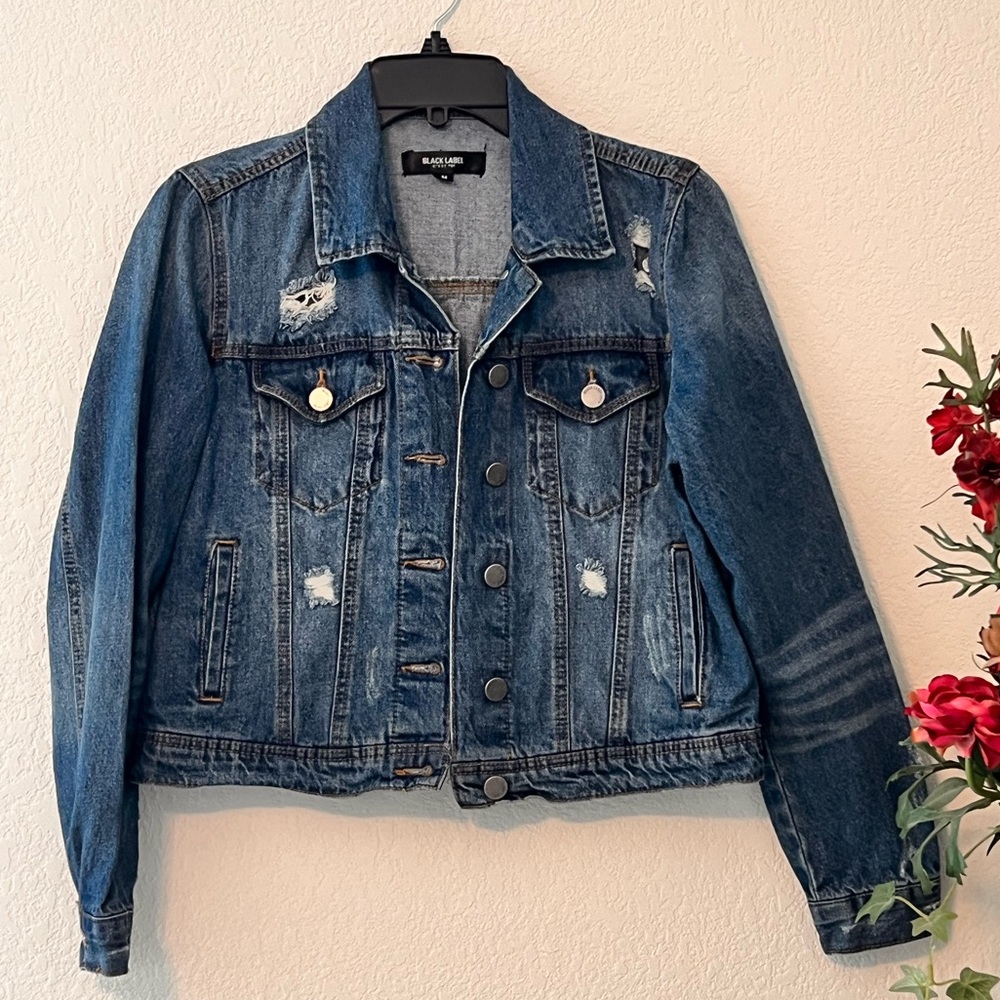 Distressed jean jacket-Black Label